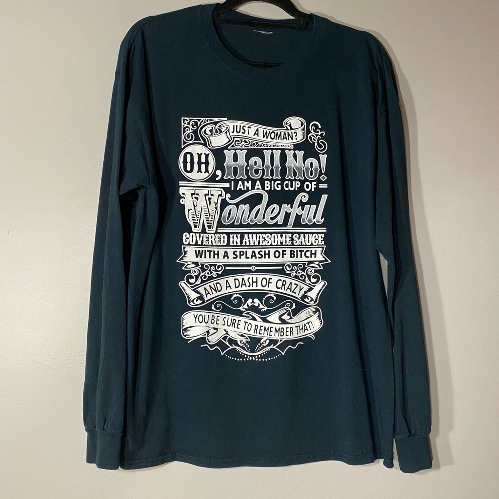 Ladies L Long Sleeve Black Tshirt
No size tag